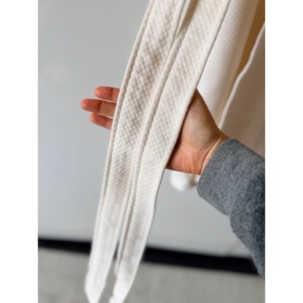 PACT Organic Cotton Longline Bathrobe Ivory | GOTS Certified - Picture 7 of 10